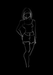 Fototapeta premium Szkic kobiety w masce