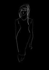 Szkic kobiety w masce