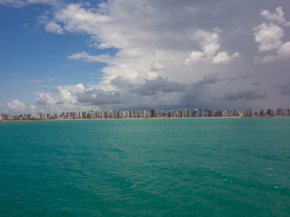 Heavy rain clouds over the Fortaleza city, Brazil.