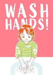 wash your hands, poster for kids 