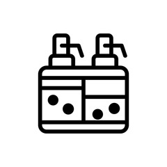 two freestanding soap dispensers icon vector. two freestanding soap dispensers sign. isolated contour symbol illustration