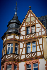Fototapeta premium Decorative building facades in Bernkastel-Mosel Valley, Germany.