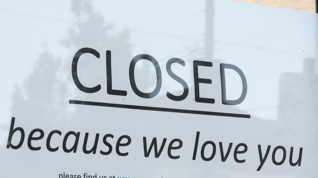 Closed Because We Love You Store Sign
