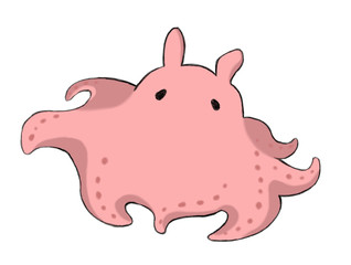 メンダコ　泳いでいるイラスト　デフォルメ