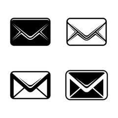 Mail icon set vector