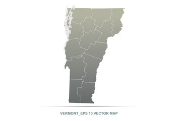 vermont map. vector map of vermont, U.S. states. 