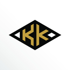 Obraz premium Initial Letter KK Geometric Abstract Diamond Shape Logo Design