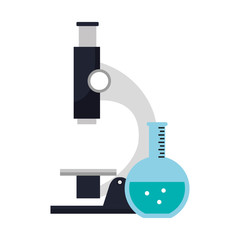 microscope laboratory with tube test vector illustration design