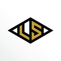 Initial Letter LS Geometric Abstract Diamond Shape Logo Design