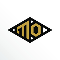 Initial Letter MO Geometric Abstract Diamond Shape Logo Design