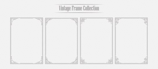 Vintage ornamental frame collection	