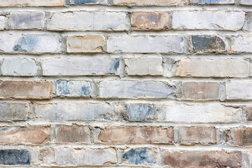 Bright old brick wall texture close-up view