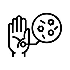 transmission of harmful substances through handshakes icon vector. transmission of harmful substances through handshakes sign. isolated contour symbol illustration
