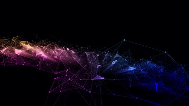 4k 3d abstract Digital background with graph made of nodes shaped marketing text.abstract neon geometrical lines with moving triangles and connection dots. 