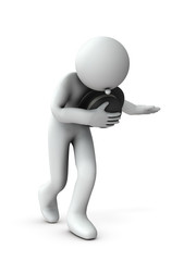 頭をさげて脱帽するキャラクター