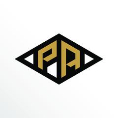 Initial Letter P Geometric Abstract Diamond Shape Logo Design
