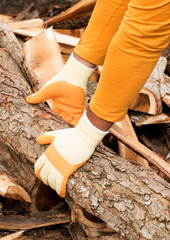 man with firewood