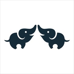 Funny elephant logo designs vector illustration
