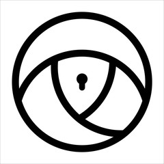 circle shape design outline security logo vector
