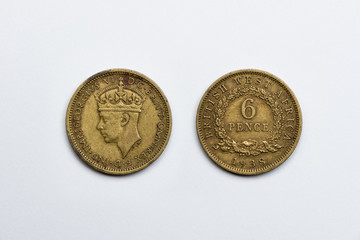 BRITISH WEST AFRICA, George VI, 6 Pence vintage coin year 1938
