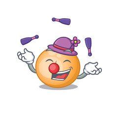 An attractive staphylocuccus aureus cartoon design style playing juggling