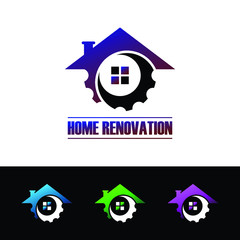 Home Renovation logo icon design vector. Abstract build logo design template. logo for real estate