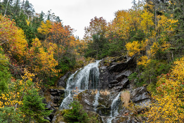 waterfall in autumn forest
