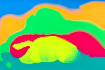 Neon colored marble pattern. Fluorescent liquid background. Artwork abstract bright texture.