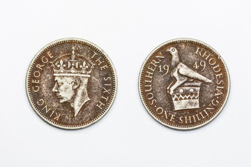 1949 Southern Rhodesia one Shilling Coin