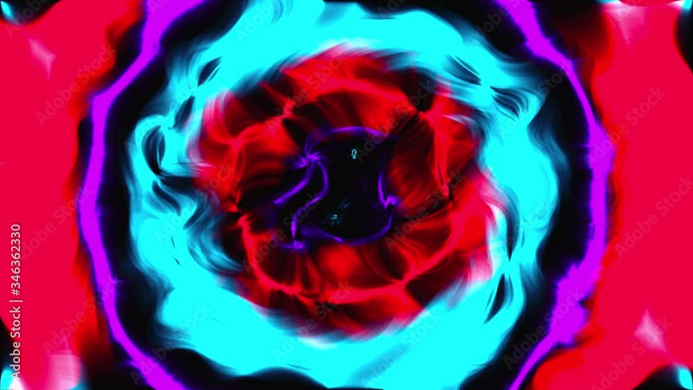 Poster computer generated fire circle with smooth color transitions. 3d rendering of abstract waving backgr