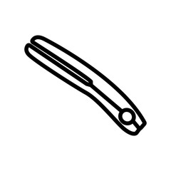 closed hair straightener icon vector. closed hair straightener sign. isolated contour symbol illustration