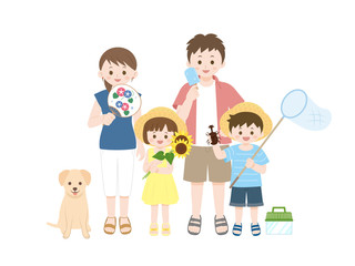 夏 家族のイラスト