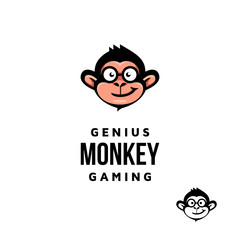 Smiley Monkey Face Wearing Glasses