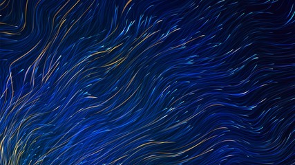 Abstract background with luminous wavy lines, stylized starry sky pattern