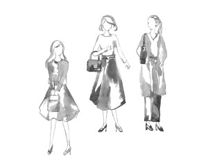 ファッションデザイン、モノクロ
