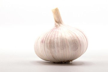 Close up of garlic isolate on white background.