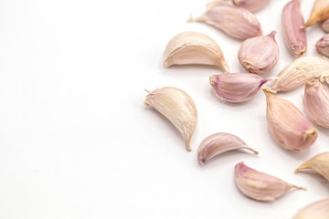 Close up of garlic isolate on white background.