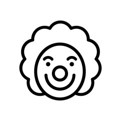 clown with vile smile and curly wig icon vector. clown with vile smile and curly wig sign. isolated contour symbol illustration