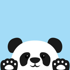 Cute panda waving paw, vector illustration © Totostarkk9456