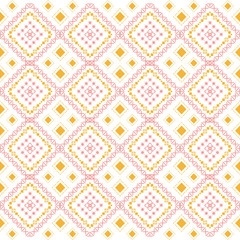 Simple embroidery pattern with colorful stitches for T-shirt fabric design.