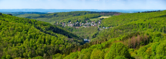 Mittelgebirgslandschaft im Hintertaunus, Hessen, Deutschland