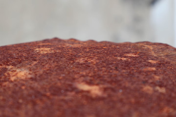 close up of cinnamon sticks or rust iron