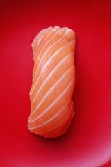 Sushi of salmon, Japanese food                                                              