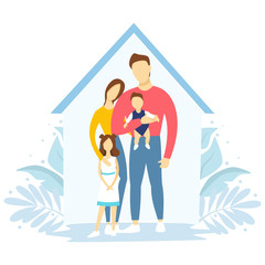 The girl works from home, distant work, freelancer. The dark room is lit by a lamp. A woman sits on an armchair and works in a laptop. Flat vector illustration.