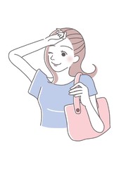 日差しが眩しい女性
