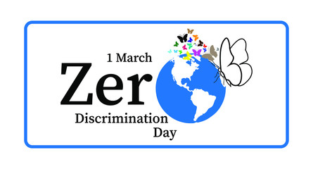 zero discrimination day banner design 1 March vector illustration