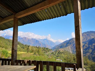 Fototapeta na wymiar Images of wonderful places in Mustang Valley, Nepal, Himalayas