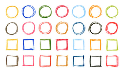 hand drawn colorful doodles set