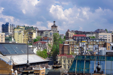 Fototapeta na wymiar Kiev. Ukraine. 03/05/20. View of houses and streets from a height.