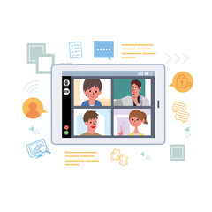 オンライン授業　パソコン授業　イラスト